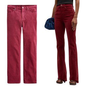 J. Crew Corduroy Jeans Mid Rise Pants Petite Bright Burgundy SZ 27